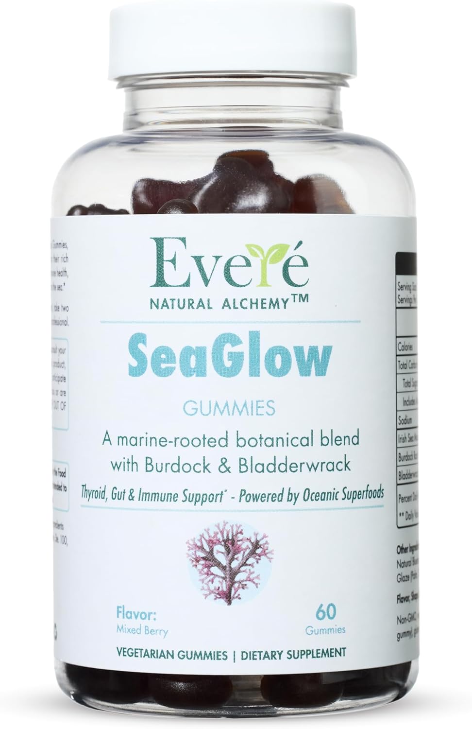 Sea Moss with Bladderwrack & Burdock Root – Vegan, Plant-Based Gummies with Minerals & Botanicals – Mixed-Berry Flavor, Non-GMO & Gluten-Free