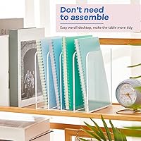 Vista 4 de Suzile Clear Acrylic Magazine File Holder with Vertical Compartments Desk Organizer Book Rack for Desk Sorter Paper Folder Office