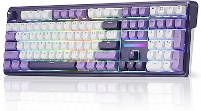 K745 PRO Wireless Gasket RGB Gaming Keyboard, 108 Keys Mechanical Keyboard w/Extra 4 Hotkeys, Hot-Swap South-Facing LED Socket, 5-Layer Noise Dampening, Round PBT Keycaps, Mint Mambo Switch