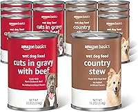 Amazon Basics Wet Dog Food Variety Pack: Real Beef Country Stew in Gravy, Natural Ingredients, 13.2oz Cans (12-Pack)