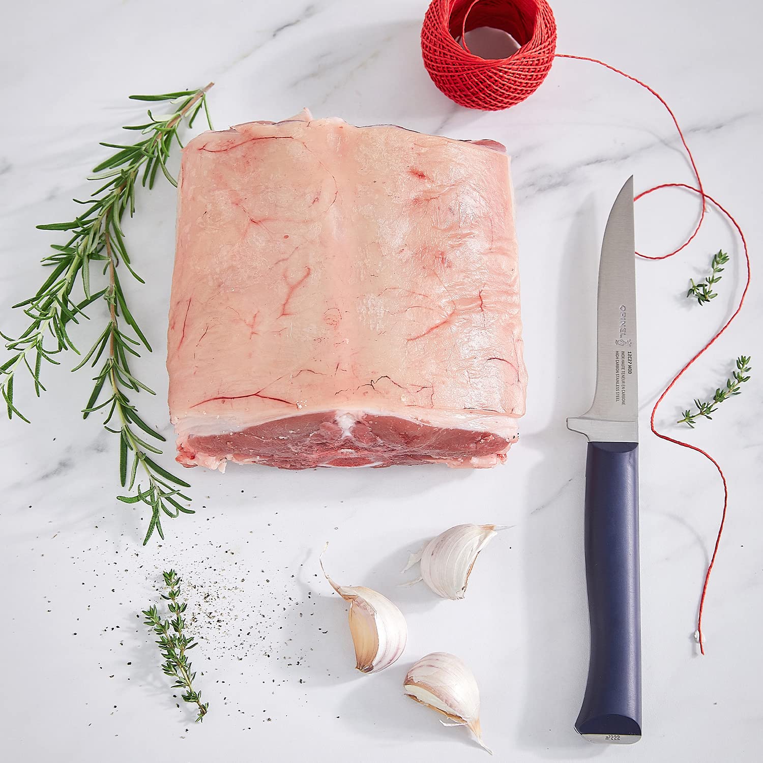Opinel - N°222 Couteau Viande & Volaille Intempora - Lame 13 cm en Acier Inoxydable - Manche Polyoxyméthylène - Idéal pour Dénerver et Désosser - Garantie à Vie
