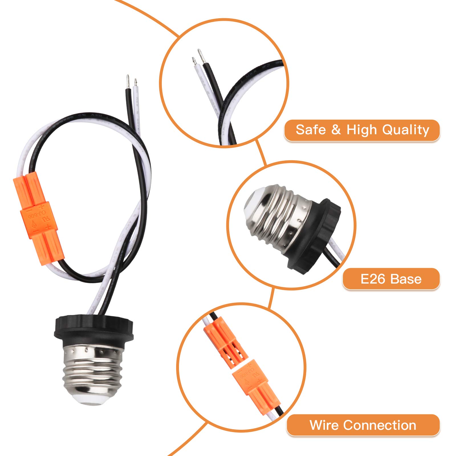 E26 Socket Adapter - 10 Pack for LED Lights -5