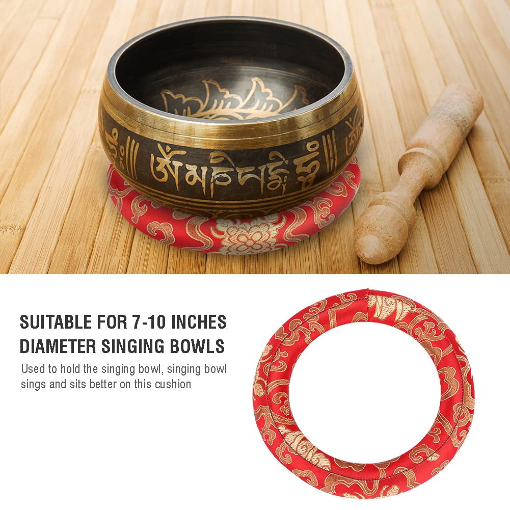 Cuscino Rotondo per Campane Tibetane da Meditazione Yoga e Rilassamento in Broccato di Seta