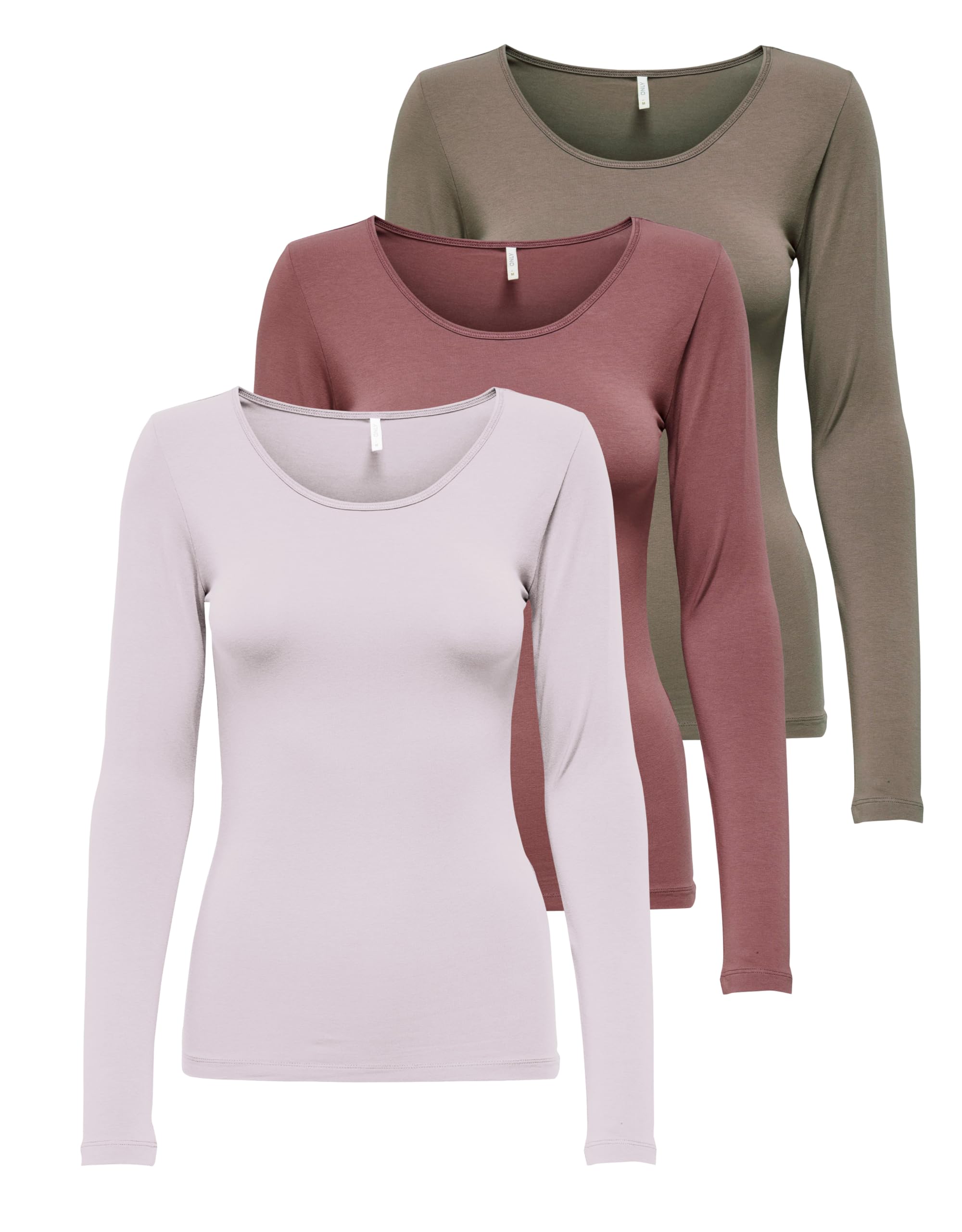 ONLY Onllive Love Life L/S Oneck Top Noos Jrs T-Shirt Donna