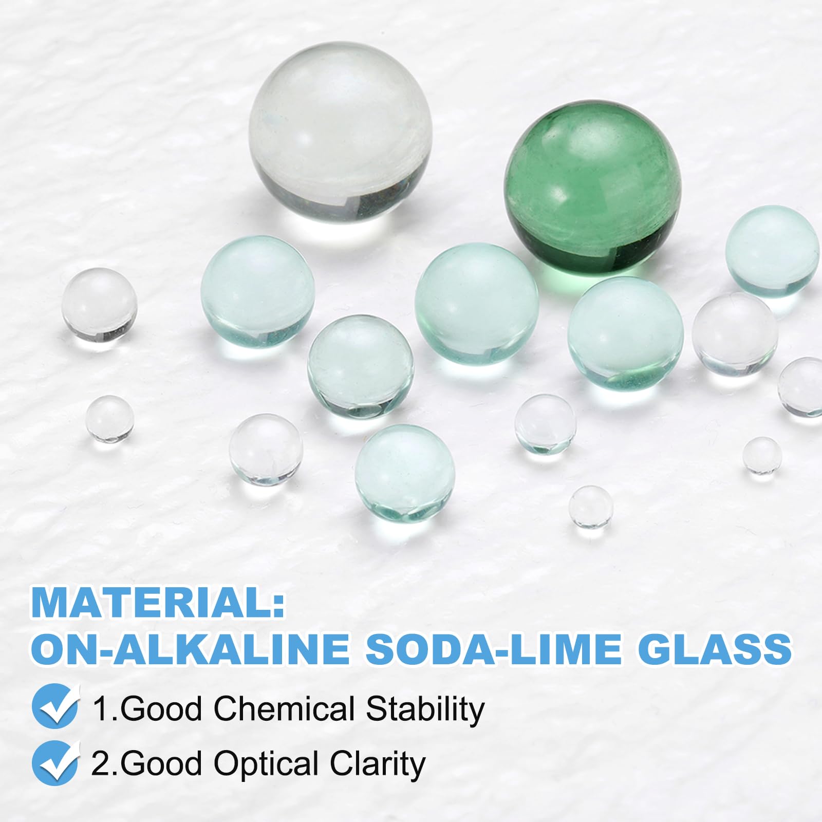 QUARKZMAN 100Stk 11mm Labor Siedesteine, Feste Runde Klare Glas Siedeperlen, Hochpräzise Natronkalkglas Perlen Für Flaschenschütteln Mischen Laborversuche