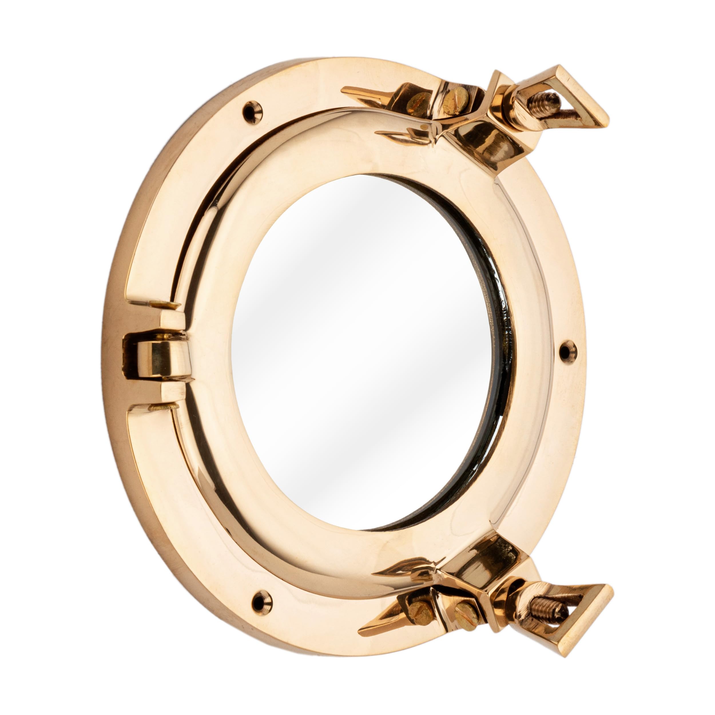 NKlaus Porthole Mirror Brass 14.5 cm Nautical Maritime Wall Mirror Antique Decoration 14948 - Image 2