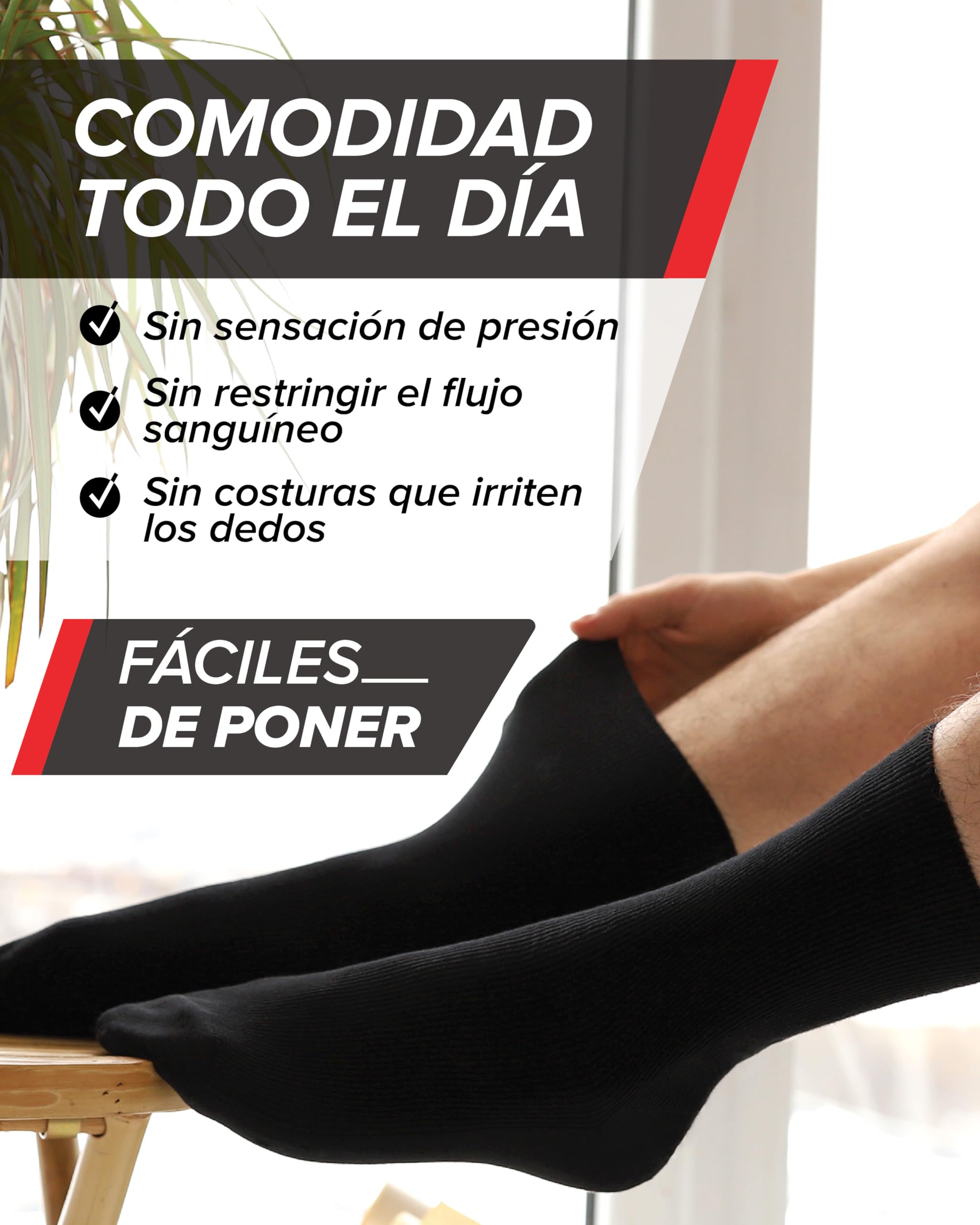 vitsocks Hombre Calcetines sin Goma Antipresión no Aprietan (3 PARES) Algodón Finos Verano Especiales sin Elástico