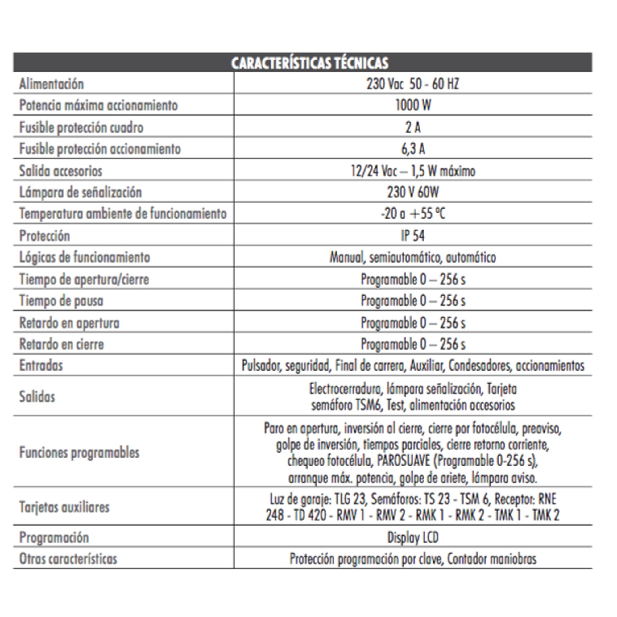 CLEMSA CLAS 16 cuadro de control para puertas abatibles 230V