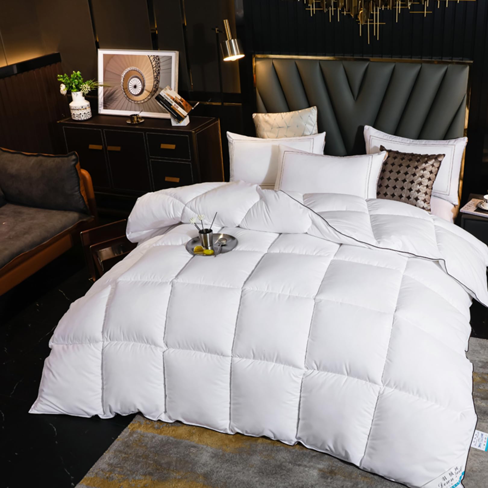 Yinghesheng 4 Seasons Coverless Duvets 350GMS, 2 Person Microfiber Duvet, Lightweight Warm Comfortable Breathable Summer King Size duvet,White,150x200cm2kg