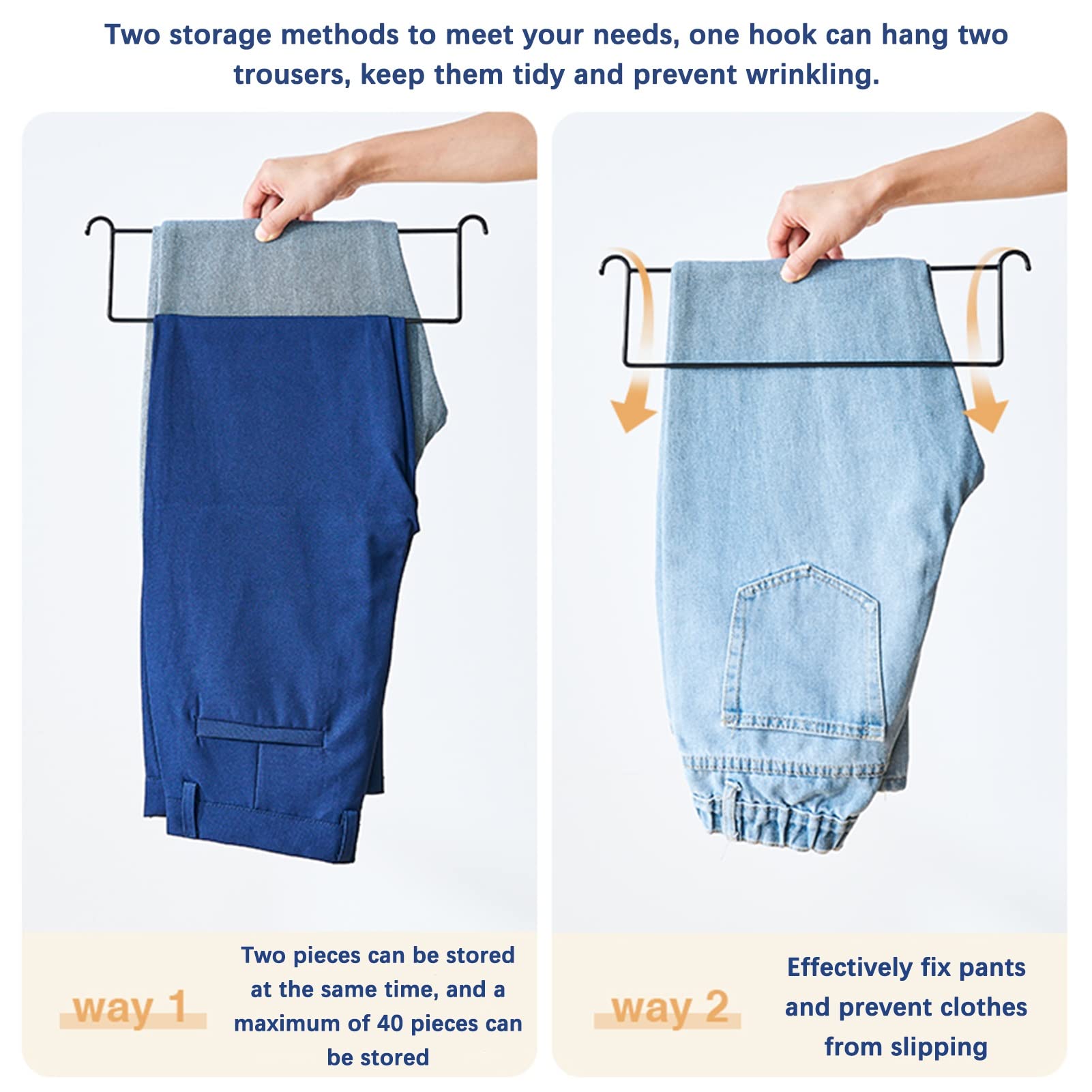 Perchero extraíble para Pantalones, Perchero Multifuncional para Pantalones, Percha Desmontable, Perchero con 20 Ganchos, Perchero portátil para Ropa, Vaqueros, Bufandas, Trajes y Zapatos, p