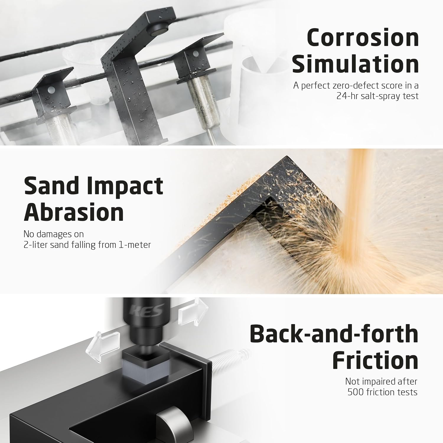 KES Black Bathroom Faucet & Bathroom Sink Drain Without Overflow Black Bathroom Faucet 8 Inch Widespread, L3156ALF-BK-C1+L4350LF-BK