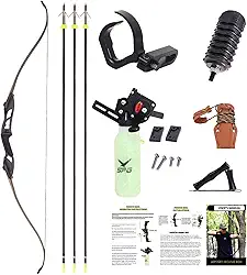 SOPOGER Kit De Arco E Flecha Para Pesca Com Arco - Kit De Combos De Arco E Flecha Powful De 45 Libras Com Instruções Detalhadas, Arcos De Pesca Com Arco Recurvo Para Adultos Com Kits De Carretilhas