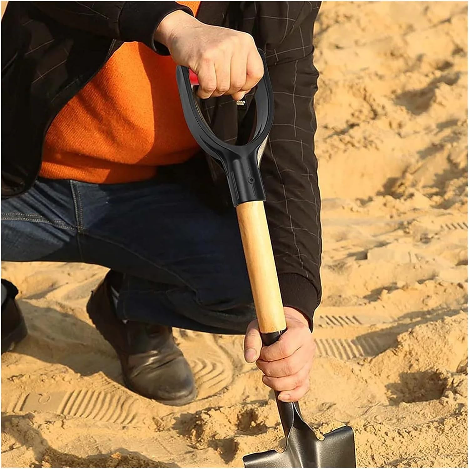 6 pcs Plastic Spade Handle Shovel D Grip, 32mm Inner Diameter Snow, Scoop Digging