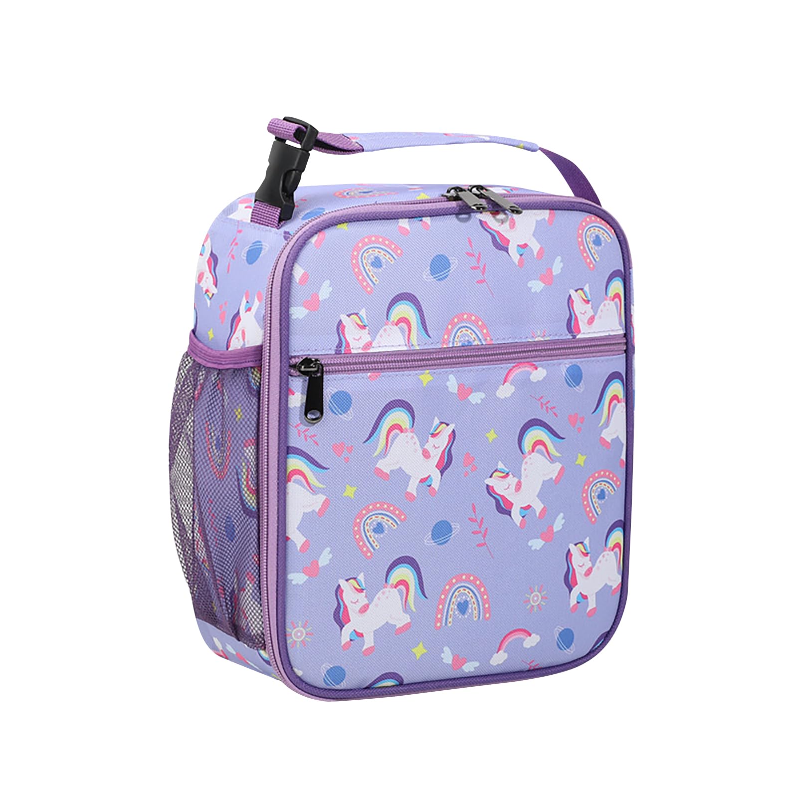 CubePlug Kids Portable Insulated Lunch Bags are Leak-Proof, Waterproof, Durable, and Suitable for picnics, Travel, Outdoor, School, and Other Places to Keep lunches Warm. (Style C Purple)