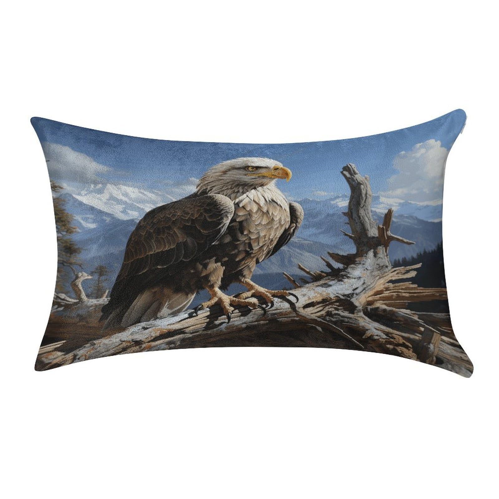 VstaDank A Lone Eagle Throw Pillow Cover 12"×20" Ultra Soft Pillowcase Cozy Lumbar Pillow Shell Gold Velvet Exquisite Decorative Cushion Sham Protector for Couch Sofa Bedroom