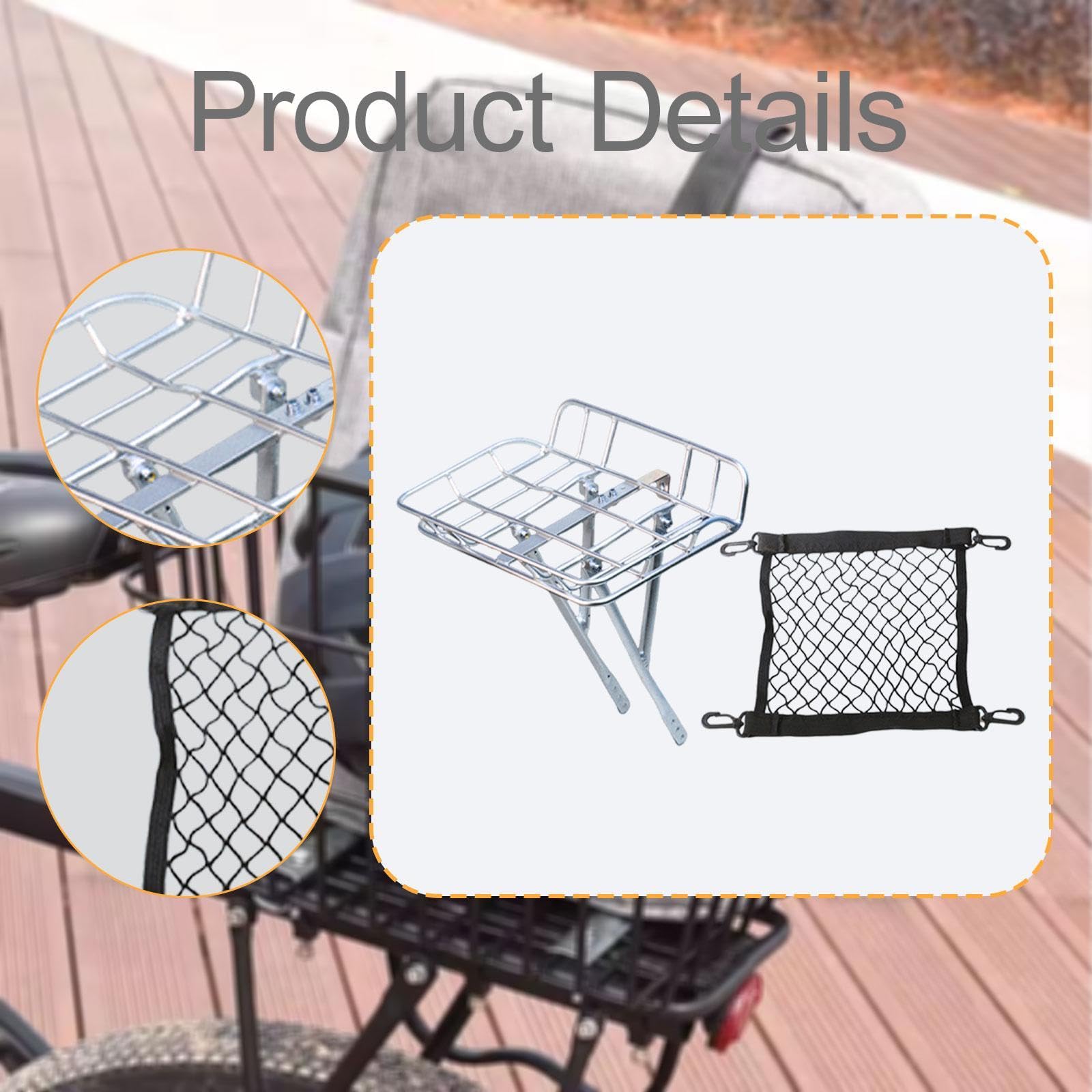 Fahrrad Front Gepäckträger Korb Organizer Transportzubehör Aluminiumlegierung Belastbar Komfortabel Angebracht für Damen Herren für Arbeitsweg Einkauf