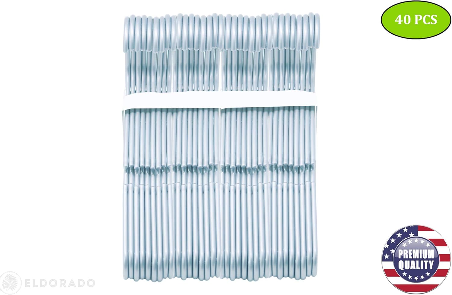 Eldorado Hangers for Adult Size Clothing, Plastic, Ideal for Everyday Standard Use Clothes, Shirts, Blouses, T-Shirts, Dresses, Jackets, Suits. Color - Sky Gray, Pack - 40 PCS.