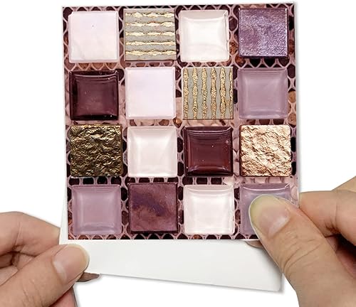 Alwayspon 25 piezas de azulejos de mosaico autoadhesivos para decoración del hogar, azulejos adhesivos para despegar y pegar, adhesivo para azulejos