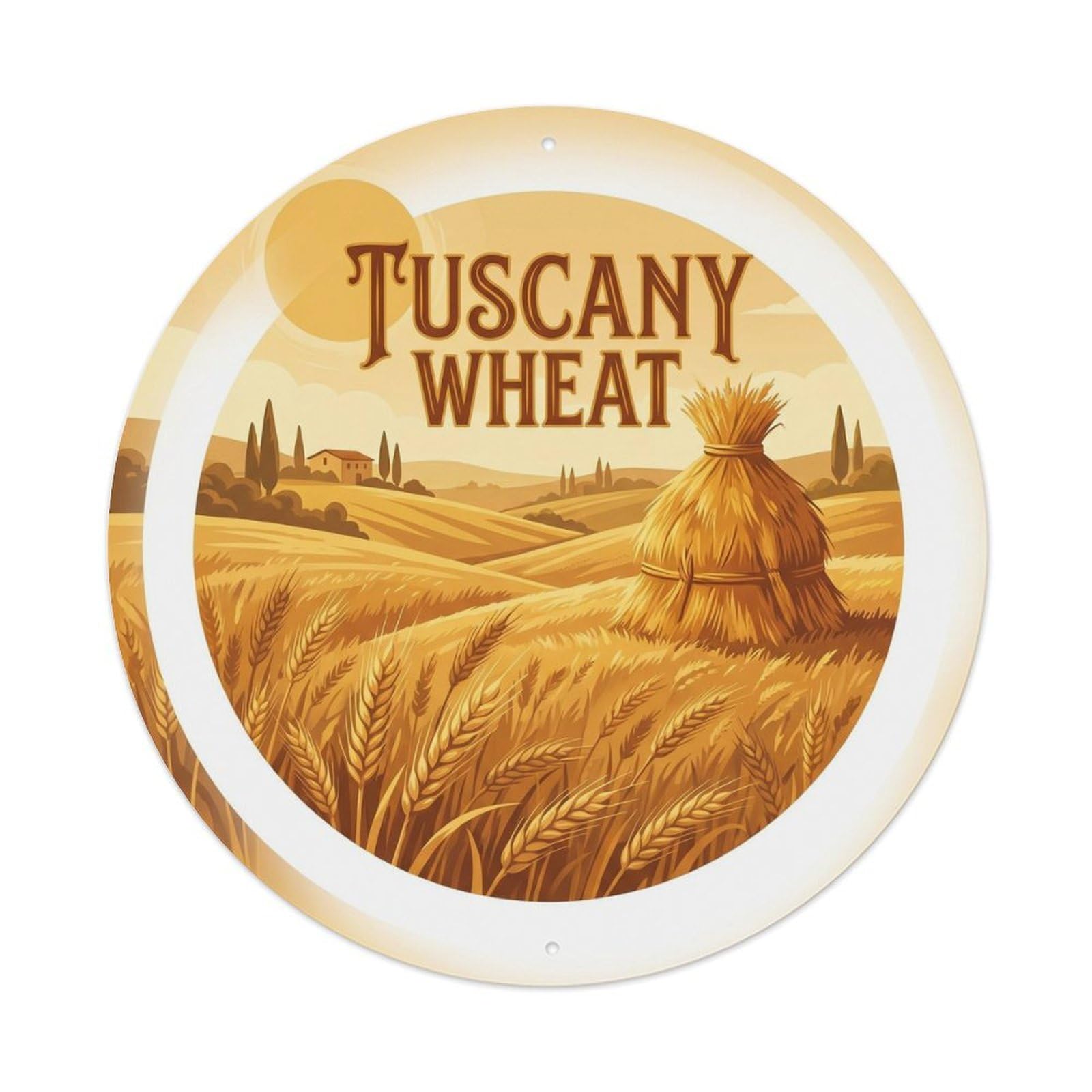 Tuscany Italy Wheat Landmark Travel Classic Metal Tin Sign
