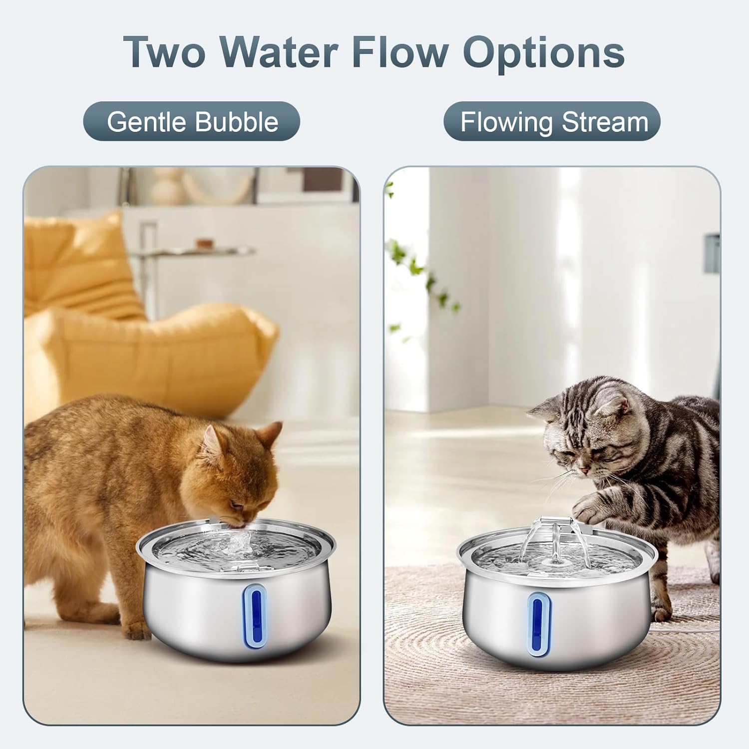 Vekonn Cat Water Fountain with Two Water Flow Options