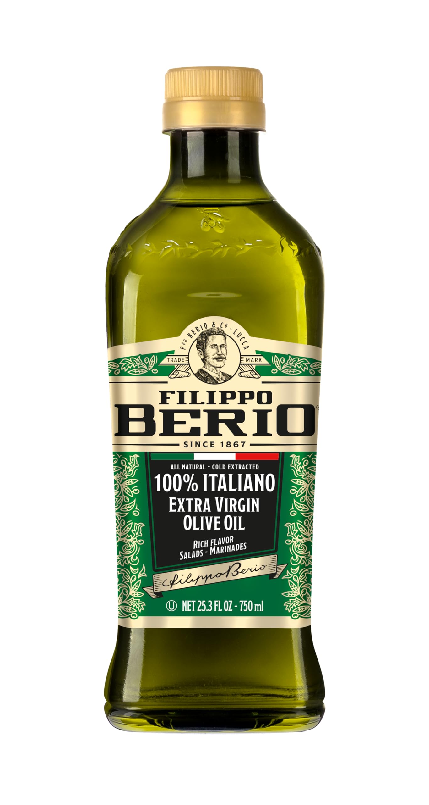 100% Italian Extra Virgin Olive Oil, 25.3 Ounce rPET Bottle
