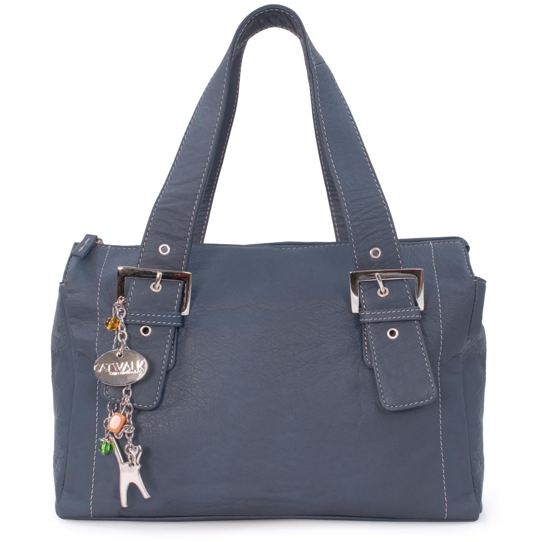Catwalk Collection Handbags – Bolso de Hombro de Piel – Mediano Bolso con Asa de Mano para Mujer – Jane