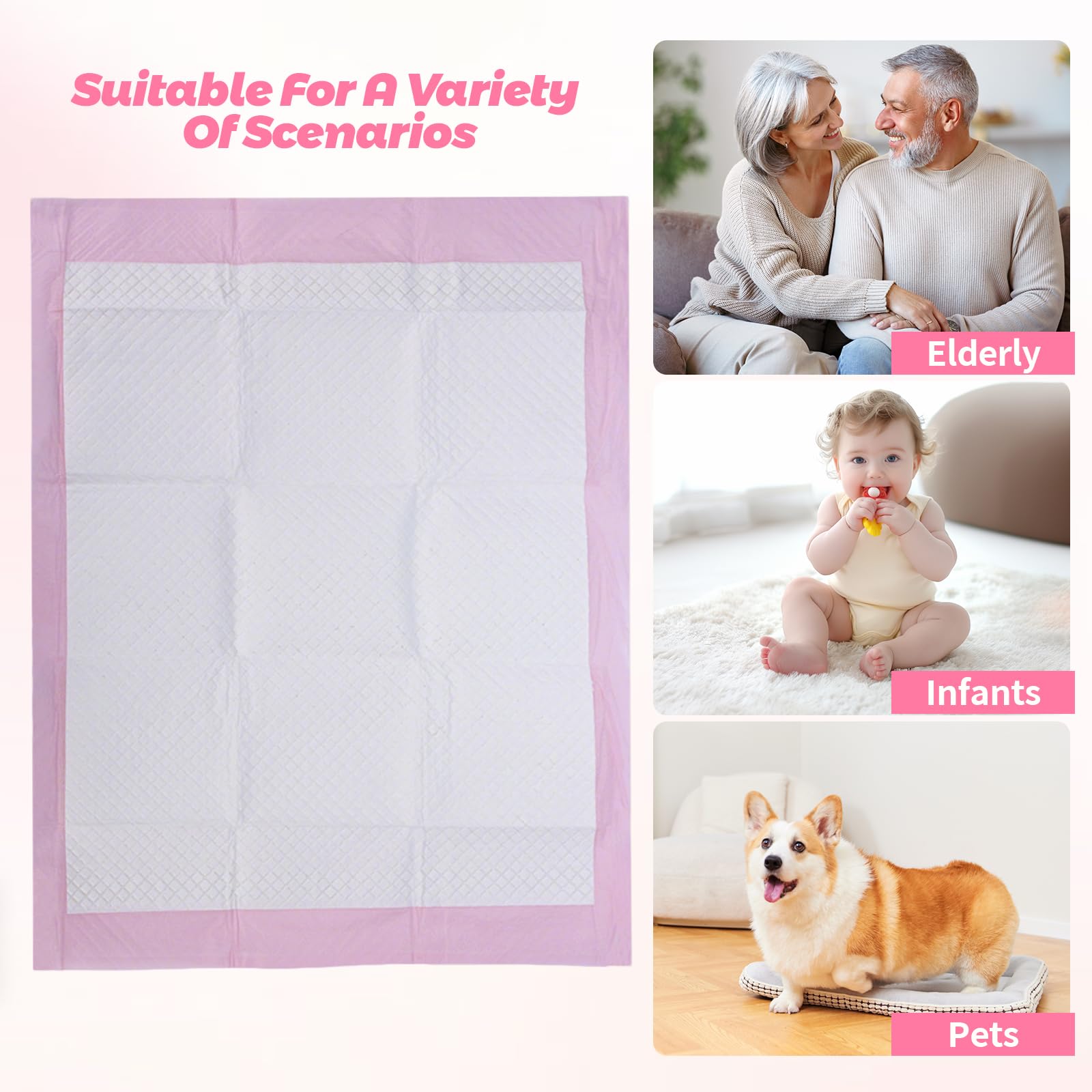 Lot de 100 Alese Jetable Bebe, Matelas à Langer pour Bebe 33 × 45cm, Tapis de Change Respirantes Ultra Doux, Anti-Fuite, Imperméables pour Table à Langer et Lit Bebe