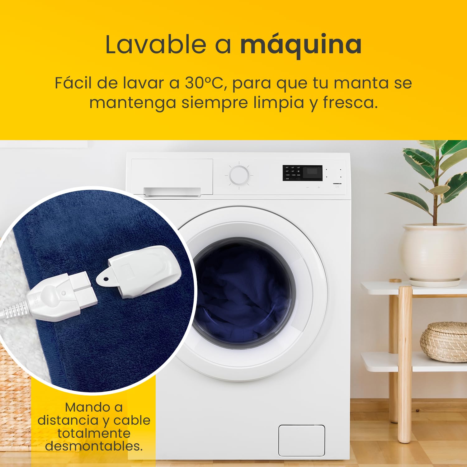 Cosi Home Manta Electrica Grande 180 x 130cm 10 Niveles de Calor, Forro Polar y Sherpa Lavables en Lavadora,Control Digital, Temporizador 10h – Manta Sofa. Azul Marino