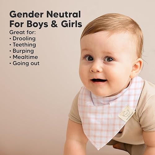 Miniatura 248 de KeaBabies 8 unidades de baberos tipo bandana orgánicos para niñas - Baberos tipo triángulo súper absorbentes para bebés que babean y están en