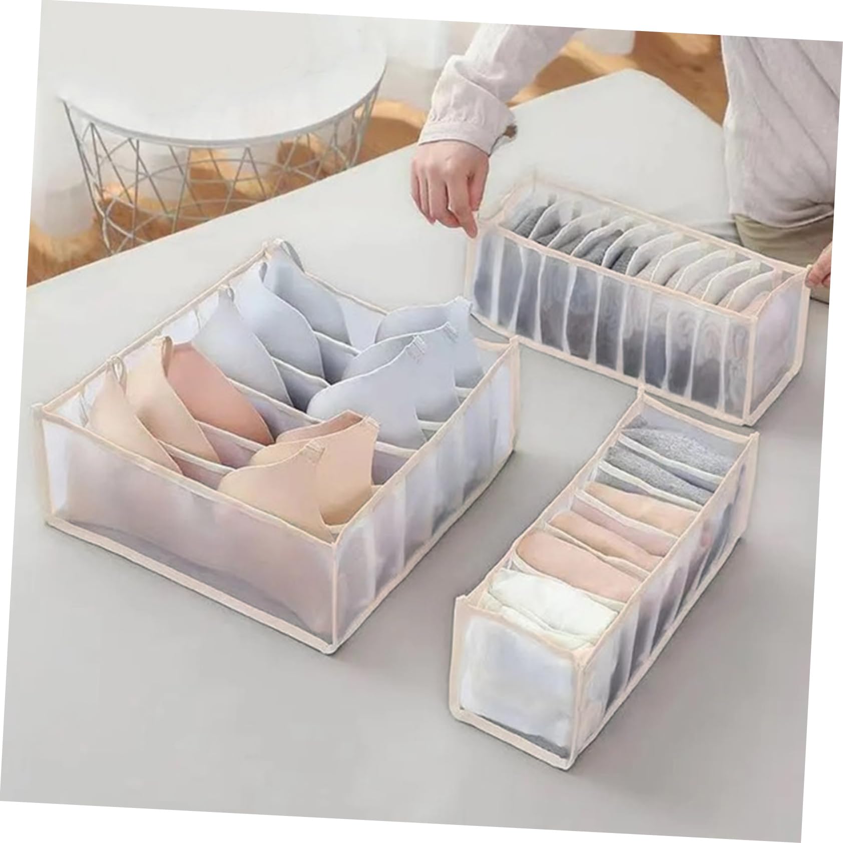 MAGICLULU 9piezas Organizador De Ropa Interior Compartimentos Para Calcetines Bragas y Sujetadores Caja De Almacenamiento Para Armarios