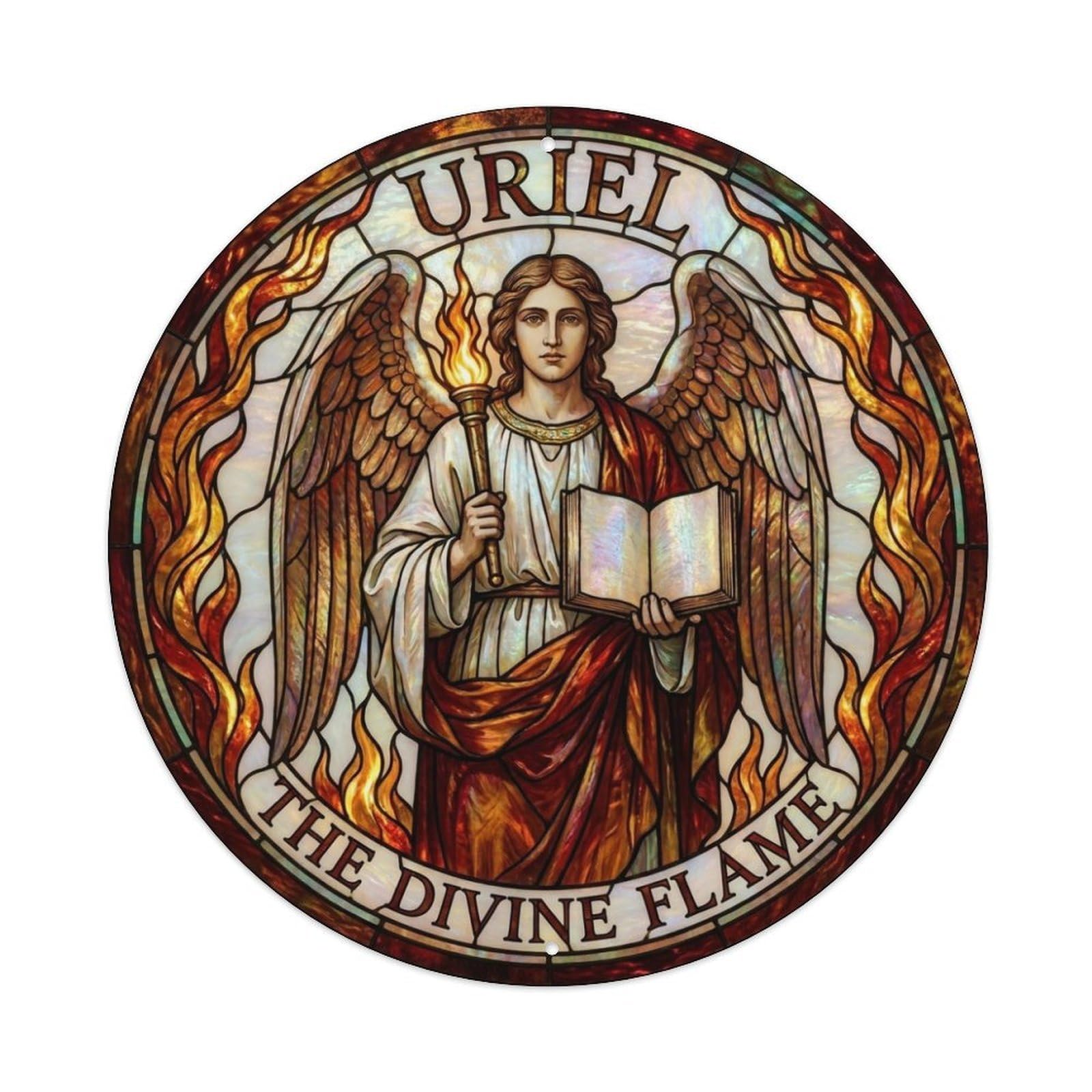 Archangel Uriel Wisdom Guardian The Divine Flame Metal Tin Sign