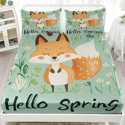 Drap Housse 80x160 cm Vert en Microfibre pour Matelas 30 cm 