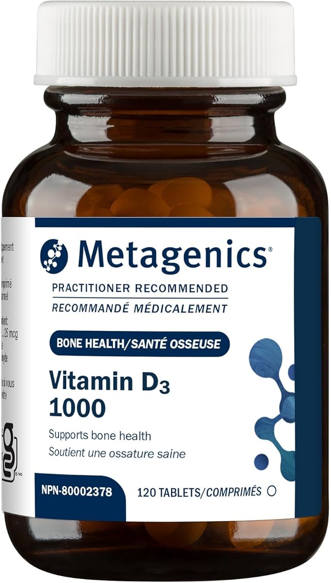 Metagenics Vitamin D3 1000 IU - Vitamin D Supplement for Bone Density, Immune Support & Tooth Integrity* - Non-GMO & Gluten Free - 4 Month Supply - 120 Tablets
