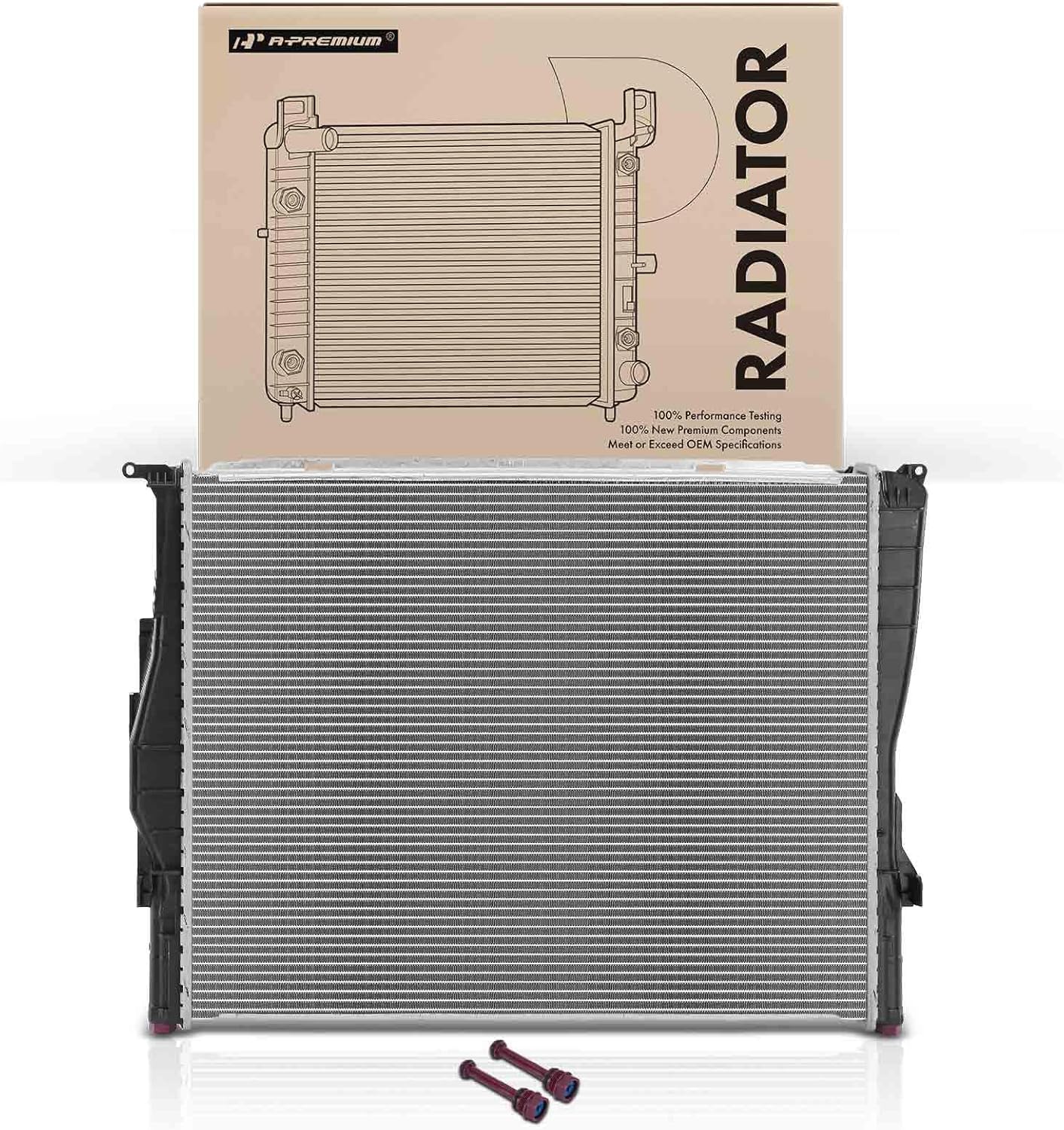 A-Premium Engine Coolant Radiator Assembly Compatible with BMW 128i 2008-2013, 325i 2006, 325xi 2006, 328i xDrive 2009-2013, 328xi 2007-2008, 330i, 330xi, M3, Z4