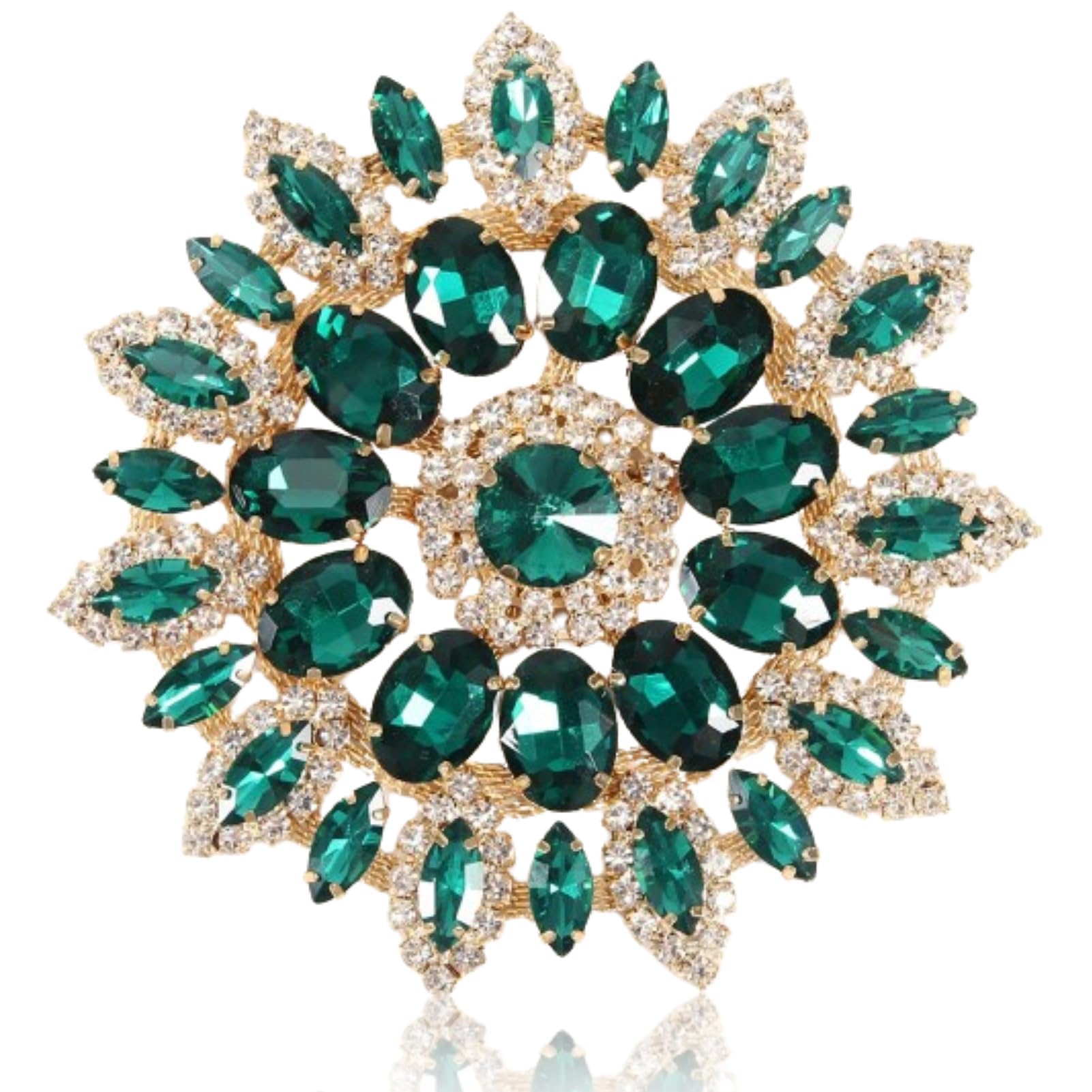 Rhinestone Applique, 11cm Flower Design Rhinestone Appliques Appliques for Clothes Brooches Hairpin Embellishment(Green) - Image 4