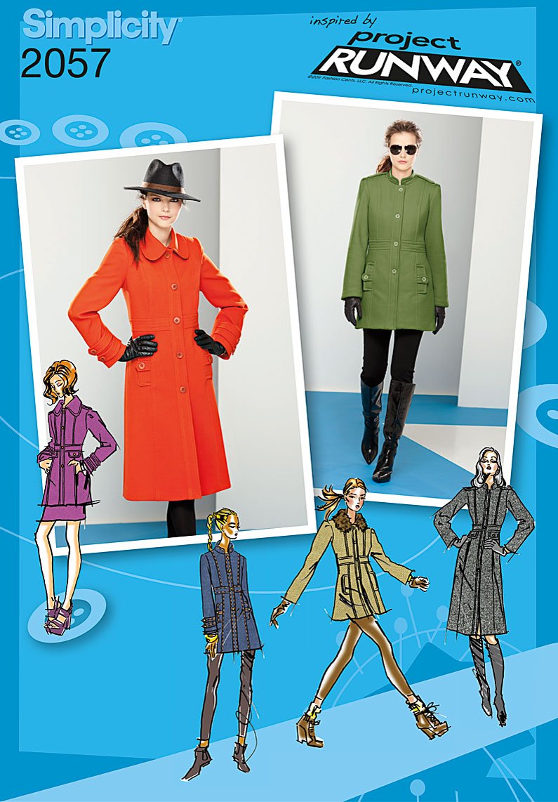 Patron couture manteau Simplicity 2057 veste ajustée manches longues tailles 4-12