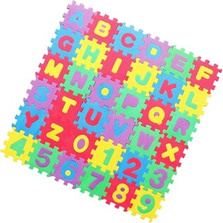CIYODO 72 Peças Tapete Interno De Espuma Para Exercícios Brinquedos Para Crianças Números Quebra-Cabeça Azulejos Alfabeto Quebra-Cabeça Tapete De Jogo Para Crianças Eva Número