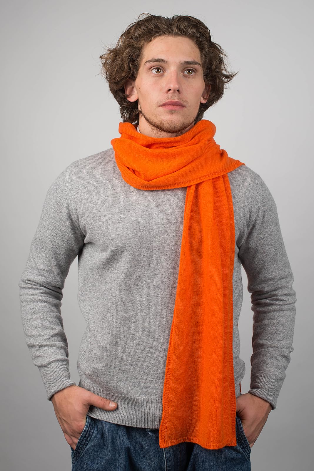 Dalle Piane Cashmere Herren Schal Uni 100% Kaschmir | Halstuch für Büro, Abend und Reisen, 200x35 cm, vier Jahreszeiten, Geschenk für Ihn, Made in Italy