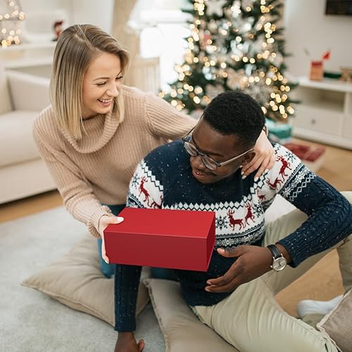 Miniatura 5 de Caja de regalo de 12 x 6 x 4 pulgadas con tapa de cierre magnético, cajas de regalo para regalos, caja de regalo de dama de honor, bonita caja de