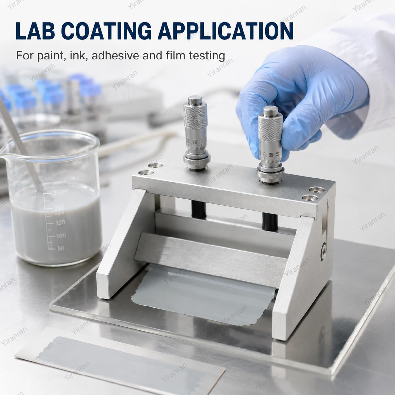 Doctor Blade Coater, regulowany aplikator folii 0-3500μm, precyzyjne narzędzie laboratoryjne do testowania farby, dokładność ± 2 μm, opcje szerokości 50-300 mm