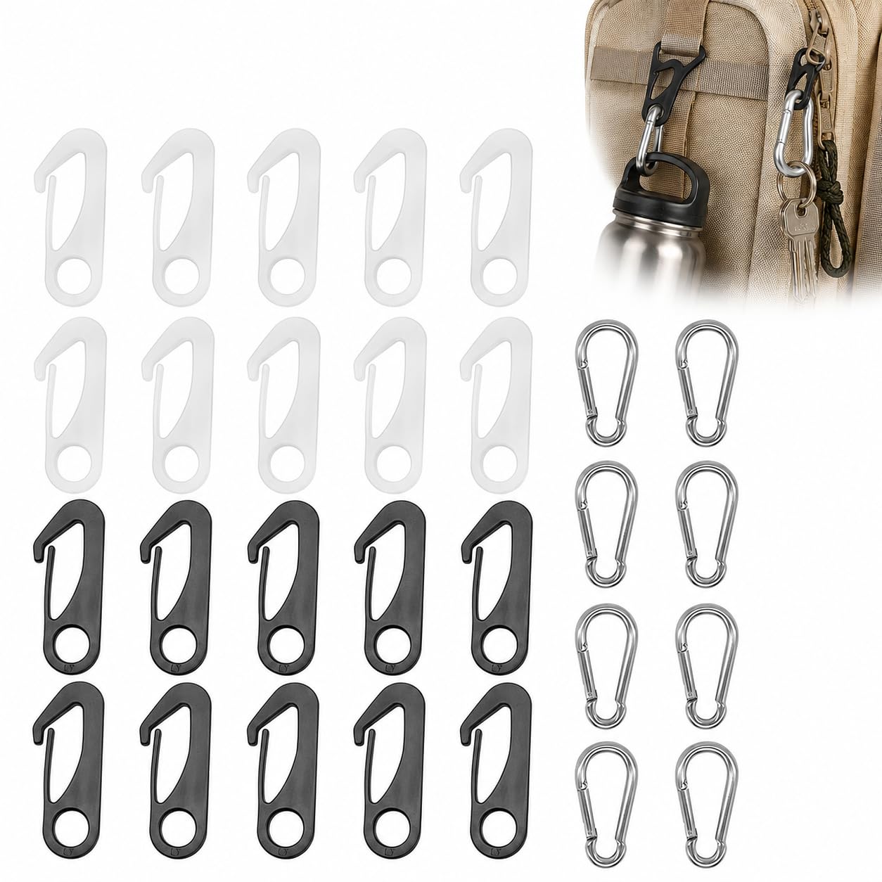 Czayefnh Nylon Flag Pole Clip Snap Buttons Hook, 30 Pieces Attach Flag To Flagpole With Rope,Applicable To Sailboat, Garden, Camping
