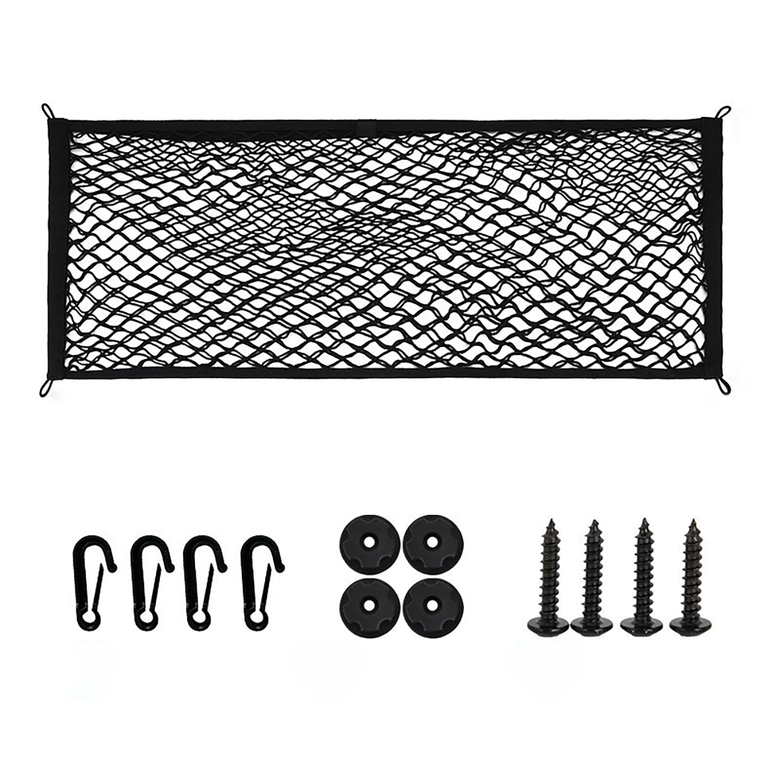 IKRONIXA Car Boot Cargo Net for Renault Twingo 1992-2022 2023 2024 2025 C06 C10, Elastic Storage Organiser Mesh, Heavy Duty Stretchy Luggage Netting, Thickened Grid with Fixing Hooks and Screws