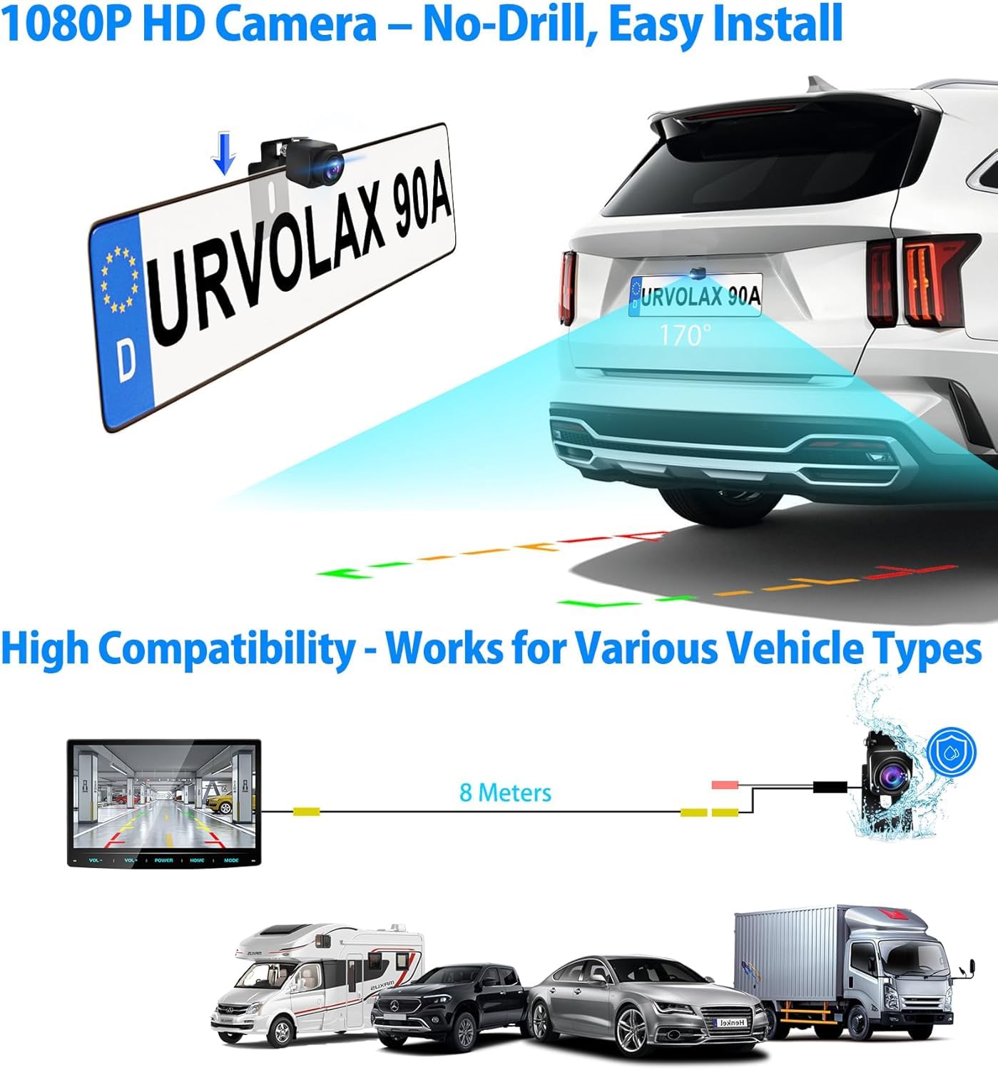 URVOLAX Android 13 Autoradio Bluetooth 1 DIN Apple CarPlay Voiture 10.1 Pouces Dab+ Poste Radio Ecran Android Auto sans Fil Stereo avec Caméra De Recul, Mirror Link, GPS 8 Core 32G WiFi 4G EQ FM/AM