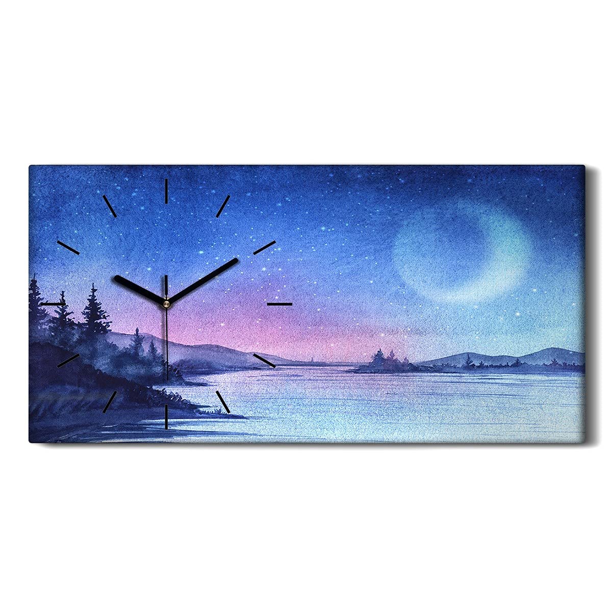 Horloge sur toile silencieuse fin du tic tac tableau décoration salon chambre 60x30
