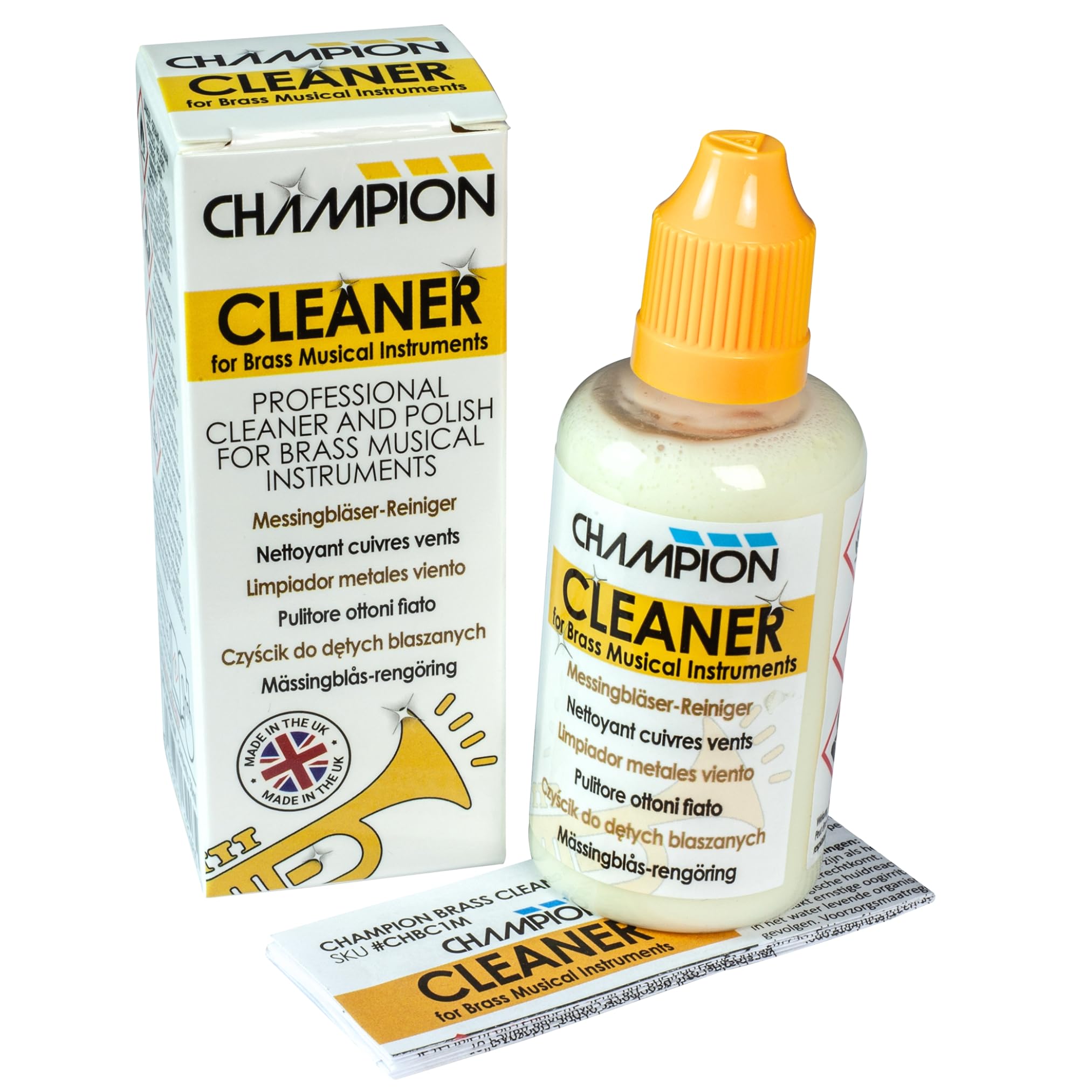 Champion Cleaner for Brass Musical Instruments, 50ml Polishing Cream for Cleaning Trumpets Cornets, Trombones, Euphoniums