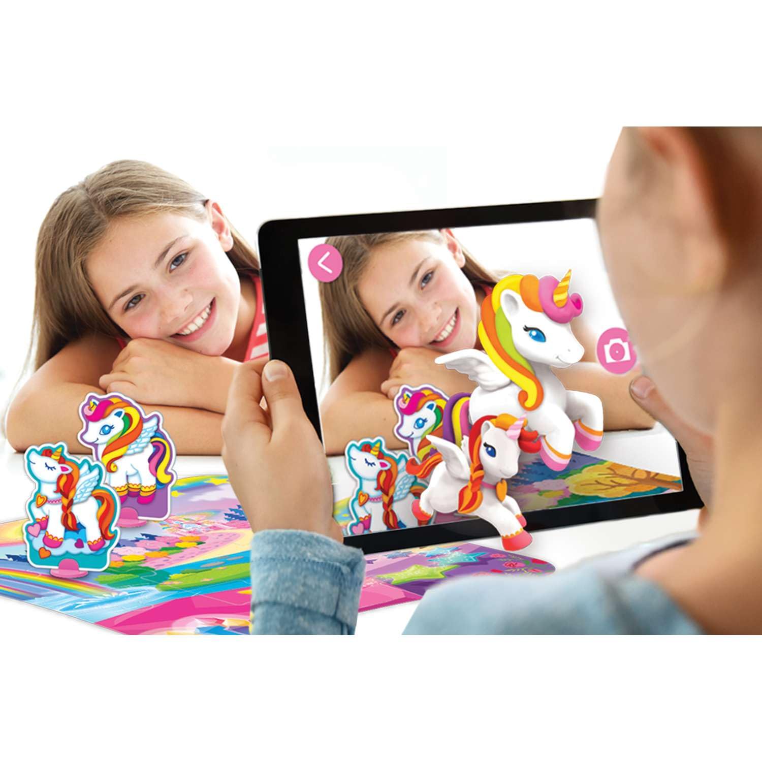 4M Maxi Set Creativo Unicorni Crea Calamite, Arte con Sabbia Glitterata e Acchiappasole Gioco Educativo con Realtà Aumentata per Bambini 5+