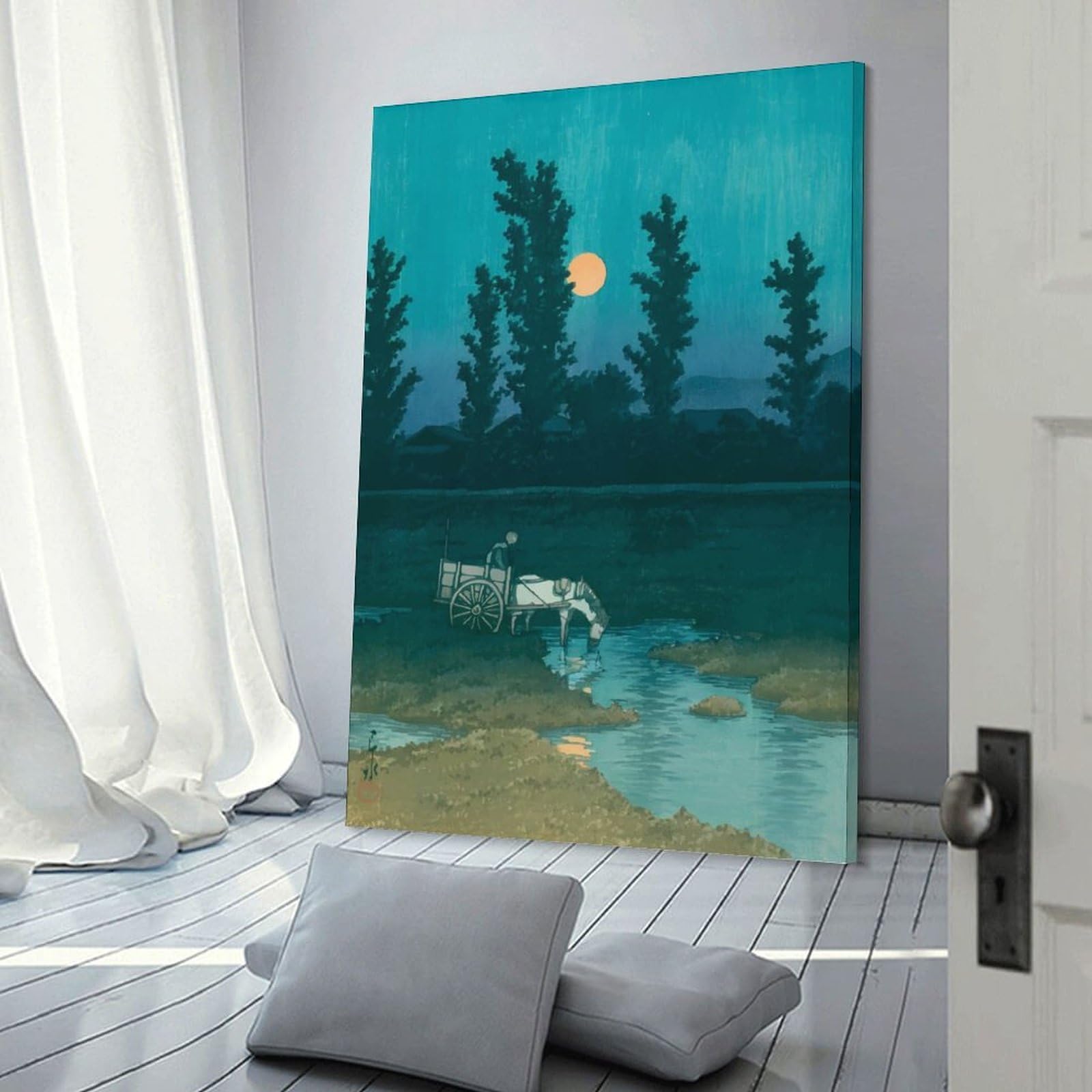 Junmoney Nakanoshima Hanging Wall Art 20x30inch(50x75cm), for Lounge, Bedroom Or Personal Spaces, Home Decor Gift with Stylish Appeal