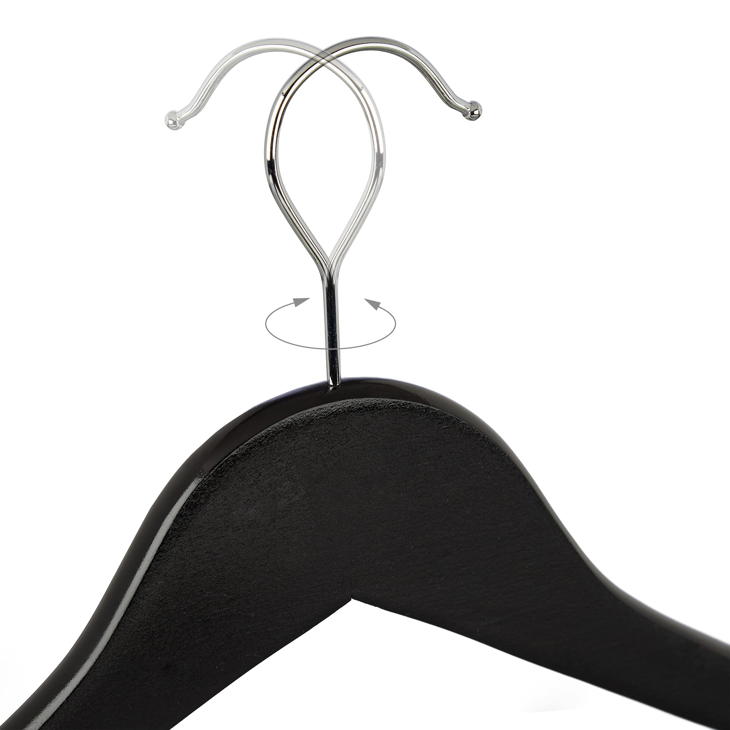 Set 20 Grucce In Plastica Con Barra Antiscivolo | Per Pantaloni, Giacche E Camicie | Organizzazione Armadio | Nero