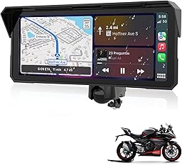 8,1 Zoll Motorrad Carplay Drahtloses Carplay und Android Auto für Motorräder, IP67 Wasserdichtes Touchscreen Motorrad Navi GPS, Bluetooth-Audio, Siri und Google