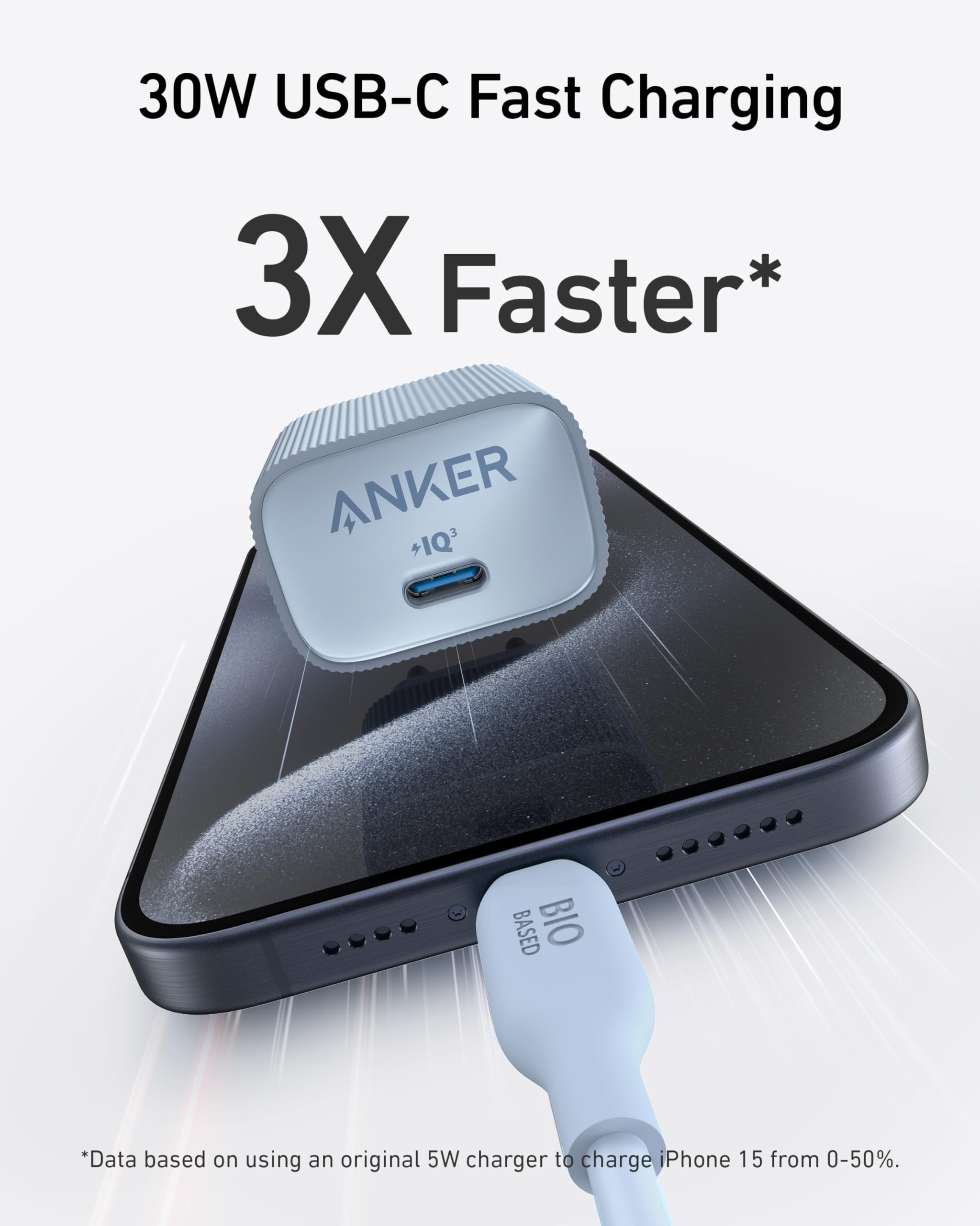 Caricatore Anker Nano 35W Con Cavo USB-C Retrattile | 2 Porte, Compatto Come AirPods, Per IPhone 16/15/14, IPad, Pixel, Galaxy